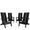 Flash Furniture Black Modern 4 Slat Back Adirondack Chairs, PK4 4-JJ-C14509-BK-GG - alternate 6